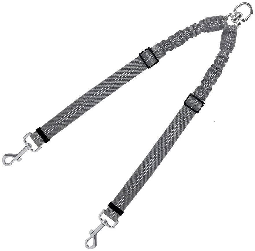 Double Dog Leash with Shock-Absorbing Swivel Control