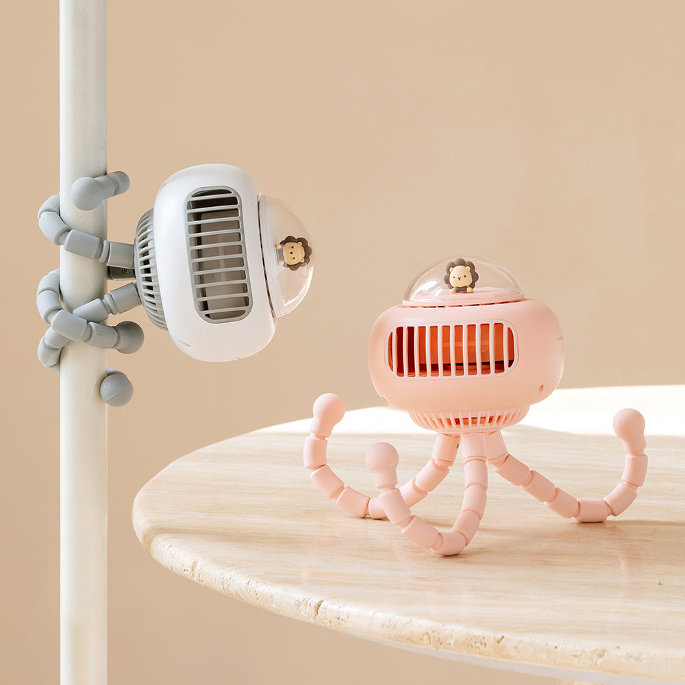 Stroller Fan with Octopus Wrap-On Hands-Free Cooling