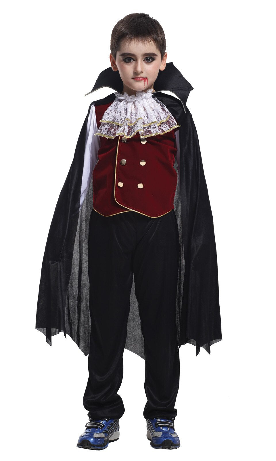 Children's Vampire Costume Set with Dramatic Cape