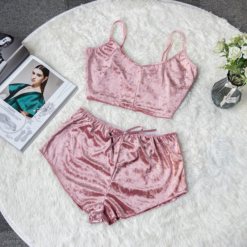 Velvet Pajama Set for Women | Silky Lounge Comfort