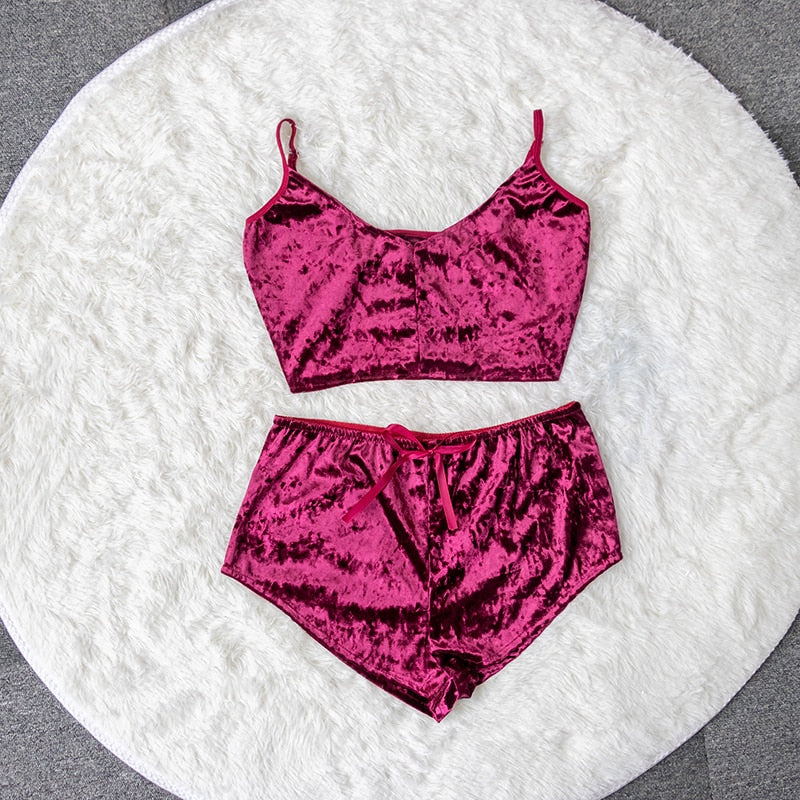 Velvet Pajama Set for Women | Silky Lounge Comfort