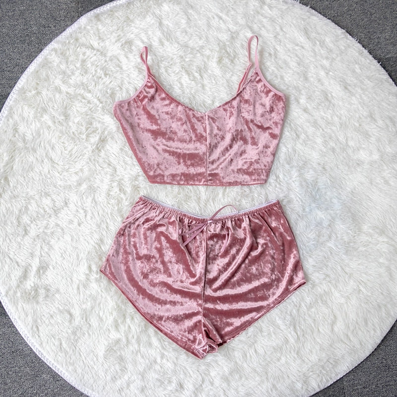 Velvet Pajama Set for Women | Silky Lounge Comfort