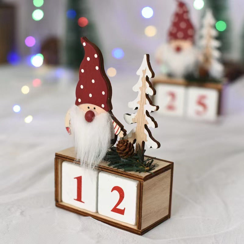 Wooden Christmas Countdown Calendar Rustic Holiday Decor