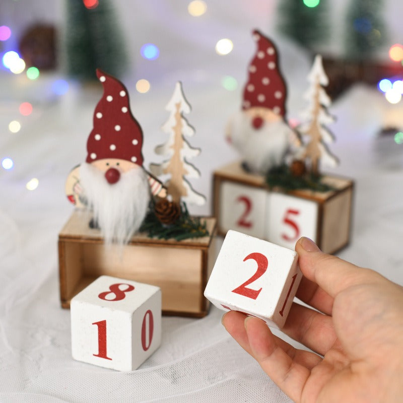 Wooden Christmas Countdown Calendar Rustic Holiday Decor