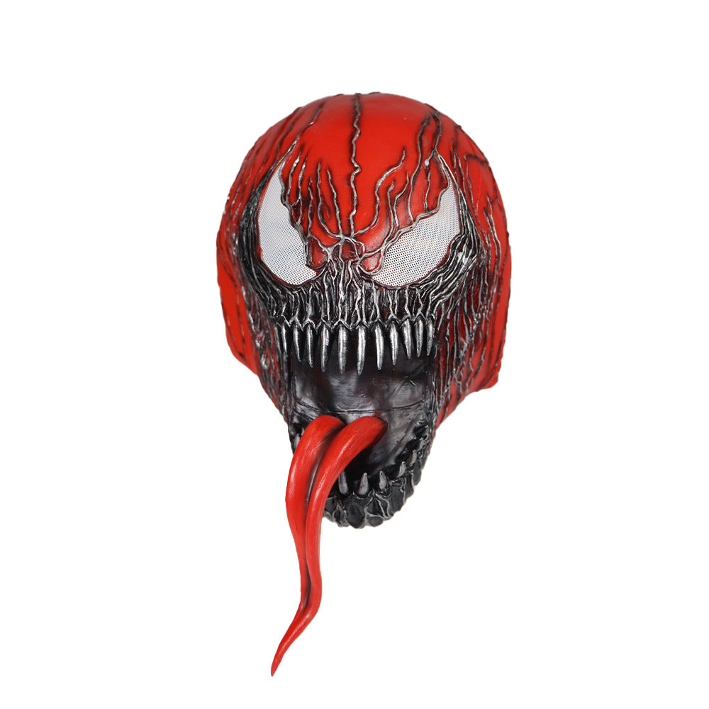 Red Venom Cosplay Mask With Sculpted Latex Details