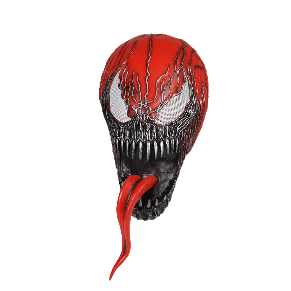 Red Venom Cosplay Mask With Sculpted Latex Details