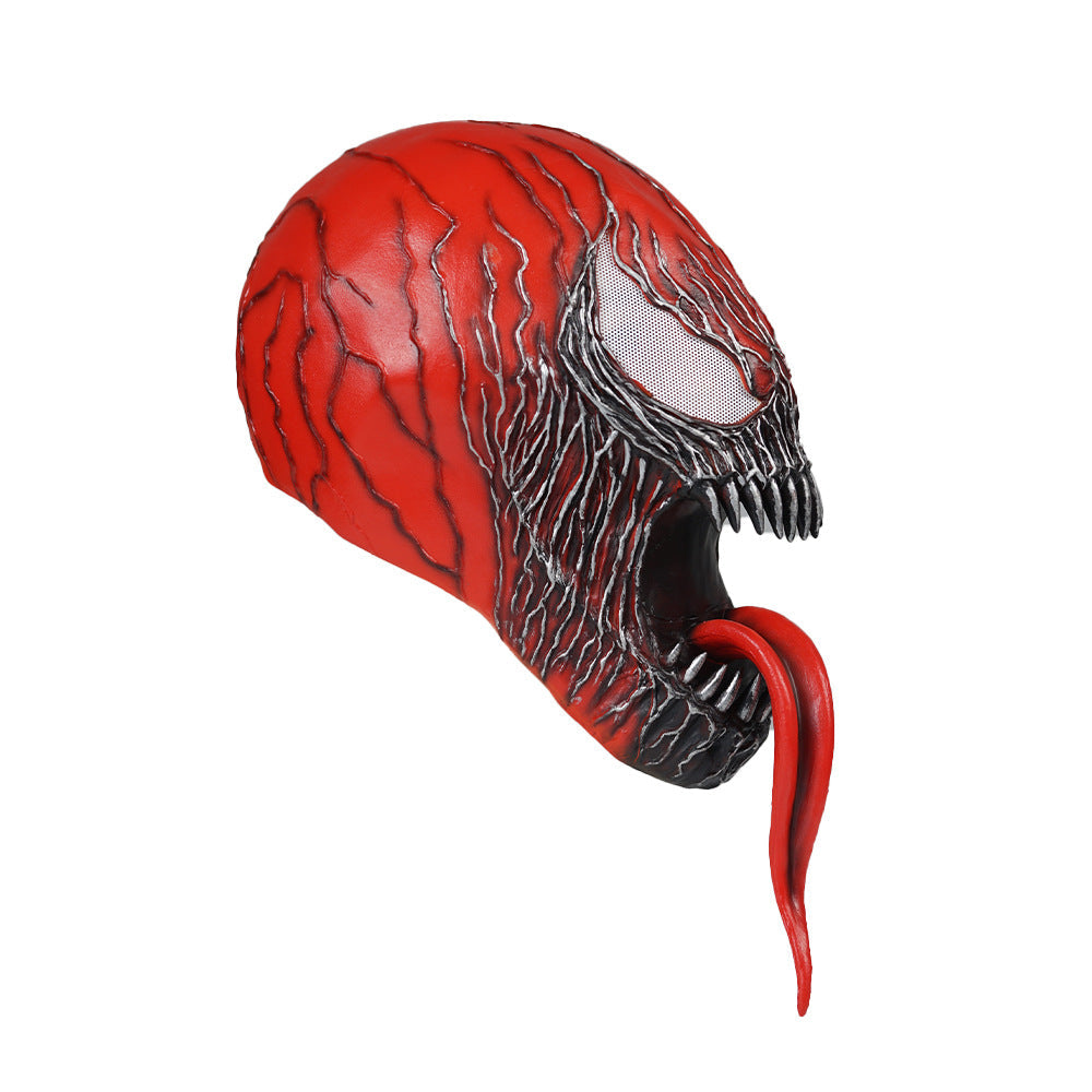 Red Venom Cosplay Mask With Sculpted Latex Details