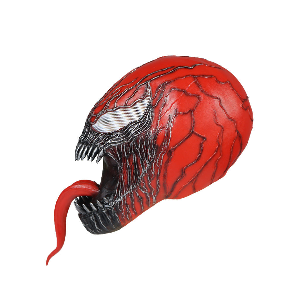 Red Venom Cosplay Mask With Sculpted Latex Details