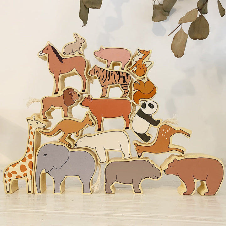 Animal Stacking Wooden Toys for Focused Creative Play