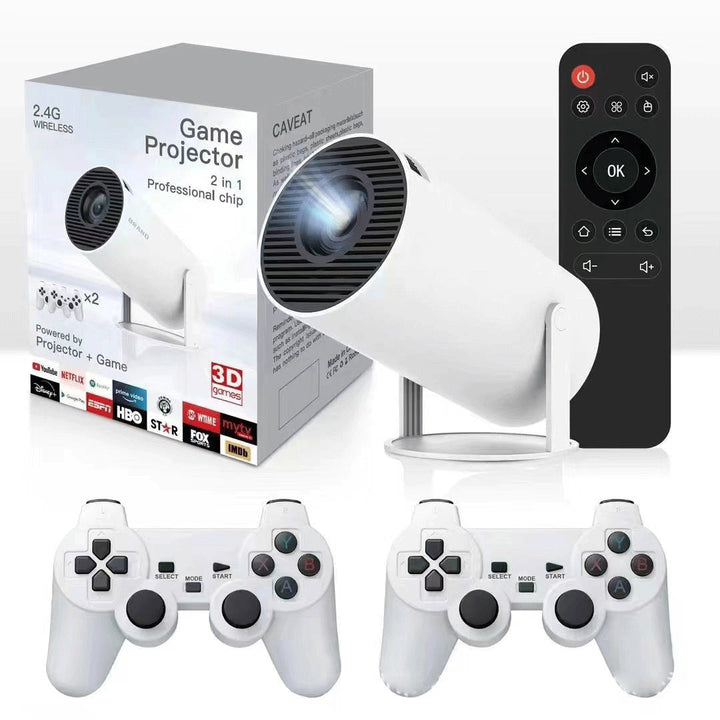 Home Projector Game Console with 2 Wireless Controllers