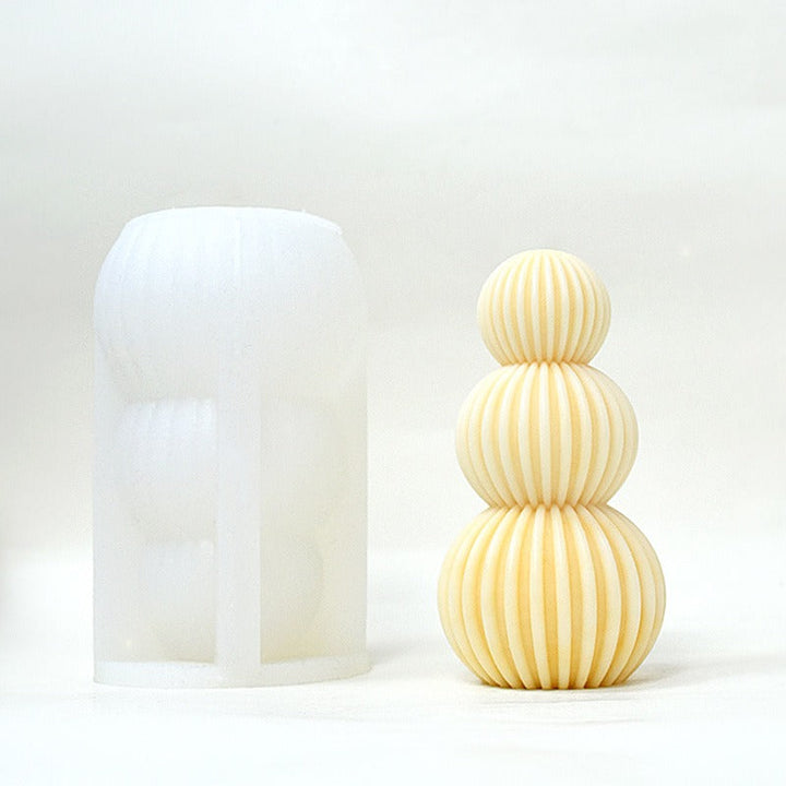 Geometric Candle Mold for Sculptural Ribbed Home Decor