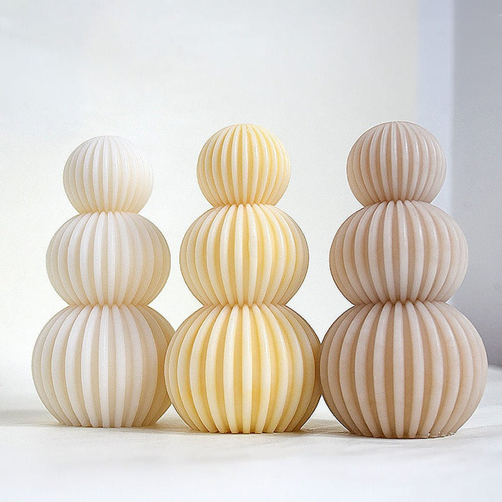 Geometric Candle Mold for Sculptural Ribbed Home Decor
