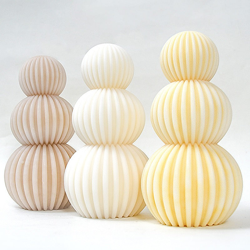 Geometric Candle Mold for Sculptural Ribbed Home Decor