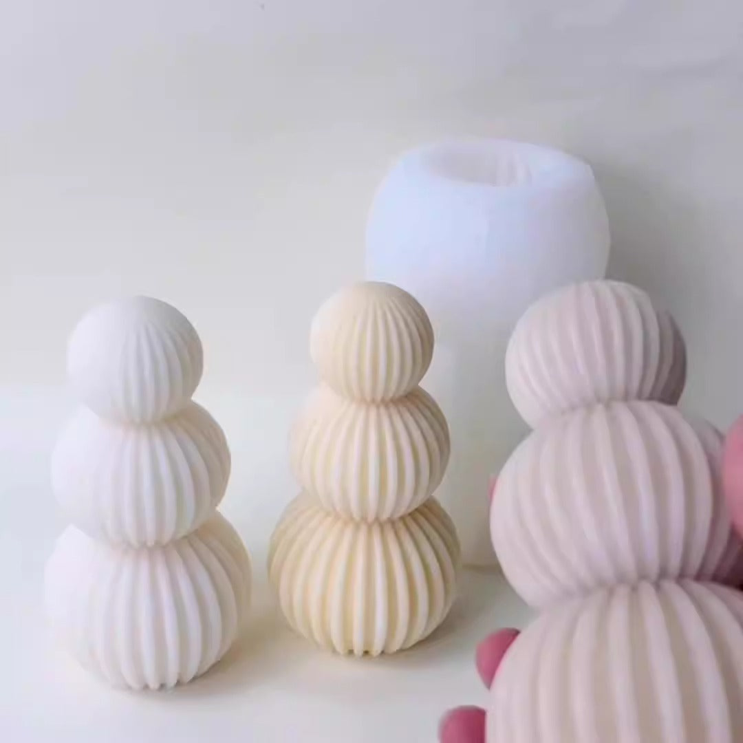 Geometric Candle Mold for Sculptural Ribbed Home Decor
