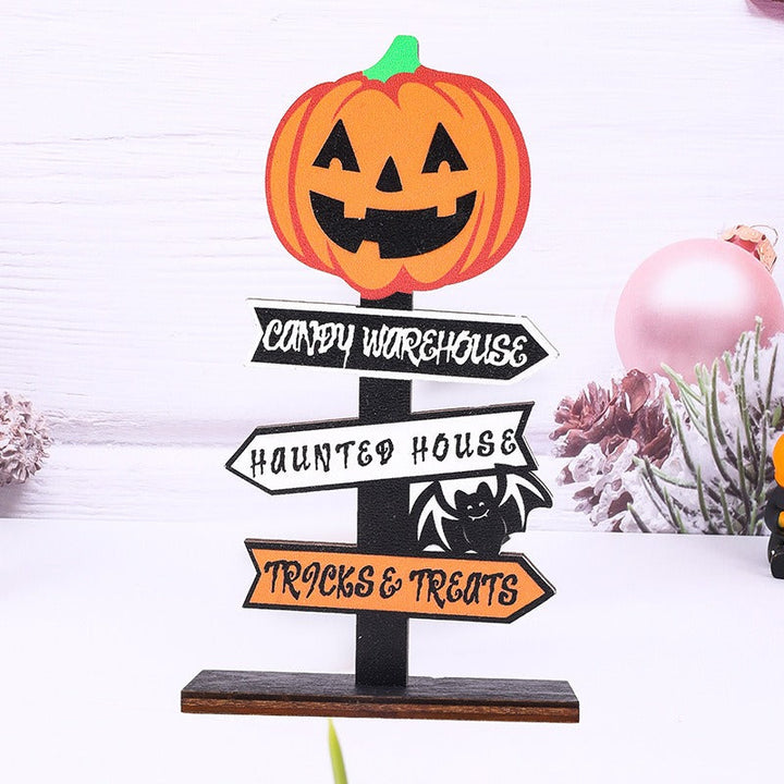 Halloween Wooden Ghost Sign Display for Festive Decor