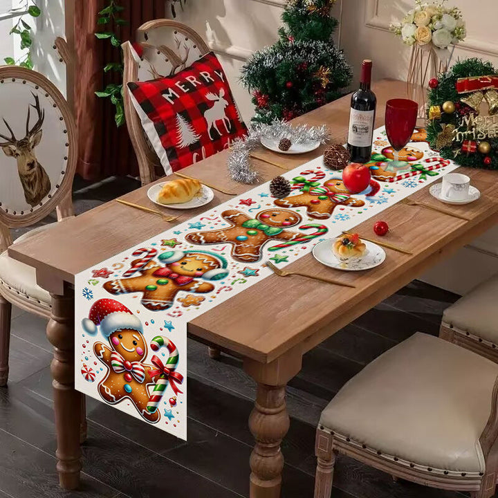 Gingerbread Christmas Table Runner Festive Table Decor