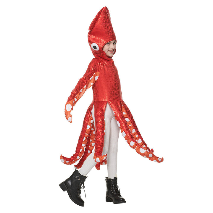 Squid Halloween Costume for Kids | Sparkly Red One-Piece