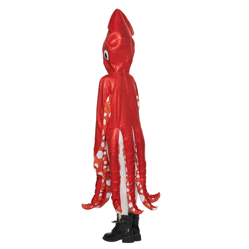 Squid Halloween Costume for Kids | Sparkly Red One-Piece