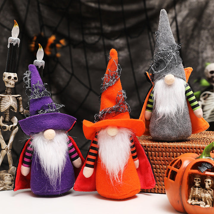 Halloween Cloak Gnome Dolls for Spooky Tabletop Decor