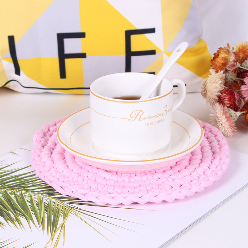 Hand-Woven Coaster Heat-Insulating Table Protection