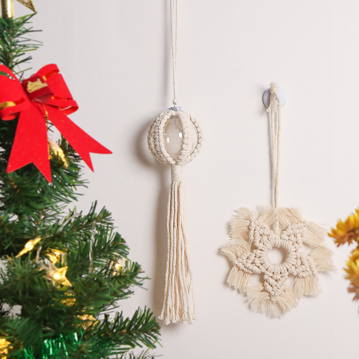 Handwoven Macramé Christmas Ornaments for Cozy Decor
