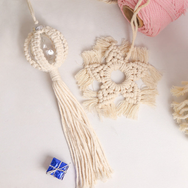 Handwoven Macramé Christmas Ornaments for Cozy Decor