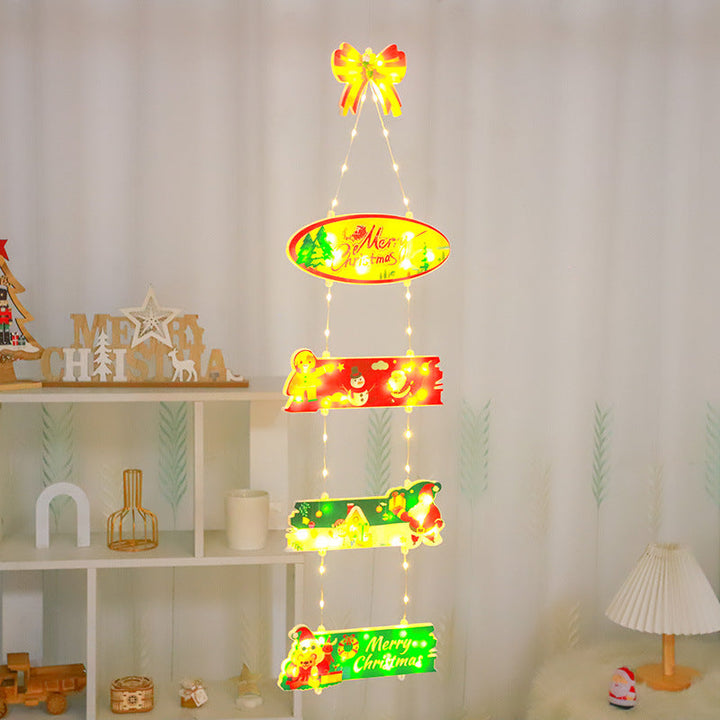 LED Christmas Window Decor with Climbing Santa Scene