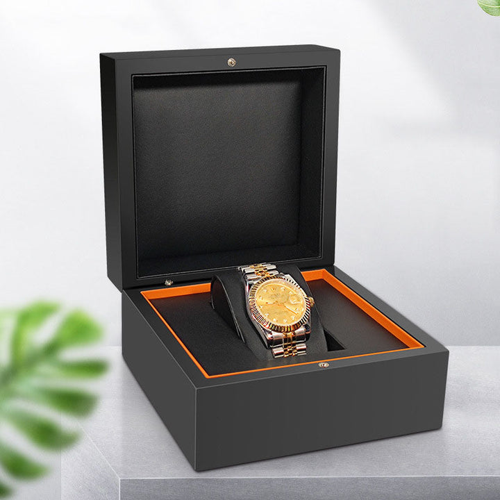 Matte Black Single Watch Box with PU Leather Lining