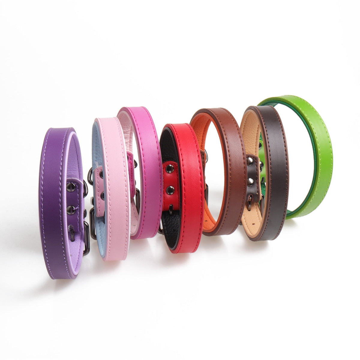 Leather Pet Collar with Soft Double-Layer Comfort