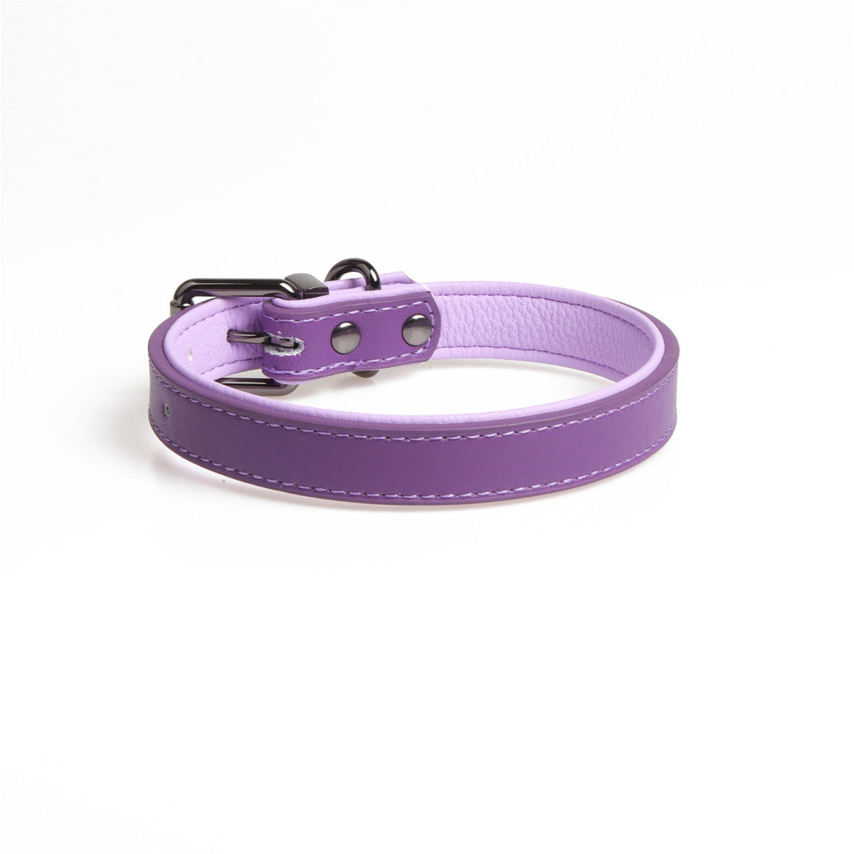 Leather Pet Collar with Soft Double-Layer Comfort