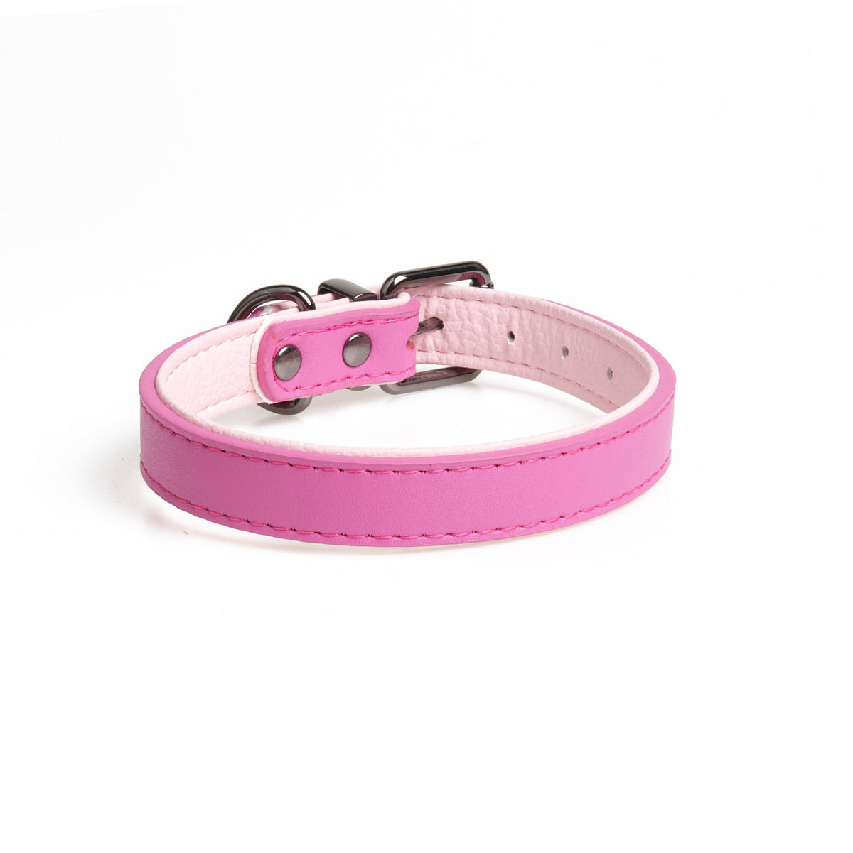 Leather Pet Collar with Soft Double-Layer Comfort