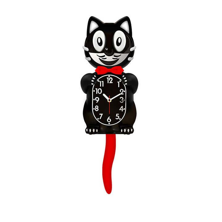 Cat Wall Clock with Swinging Tail for Retro Decor Gift