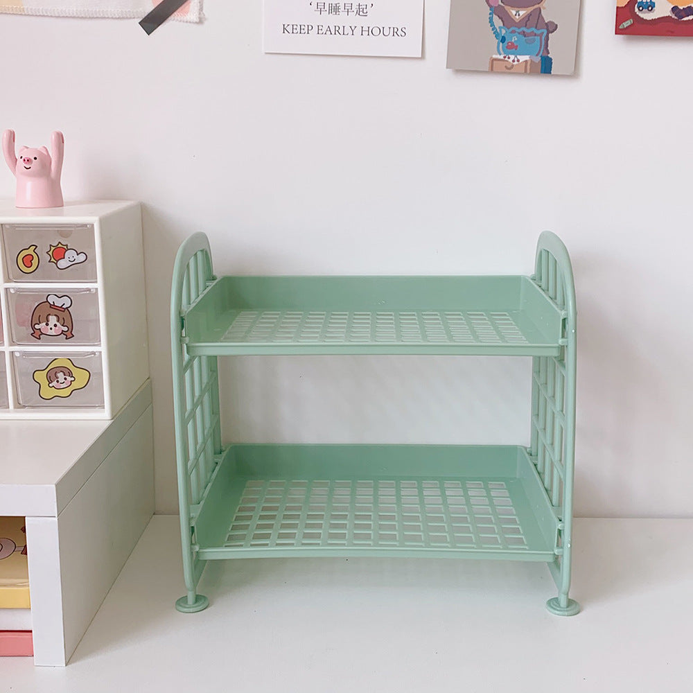 Double-Layer Desk Organizer Rack for Small Spaces