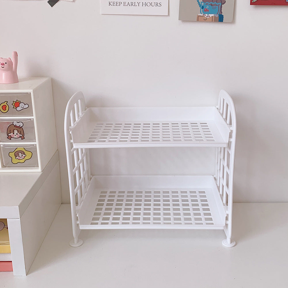 Double-Layer Desk Organizer Rack for Small Spaces