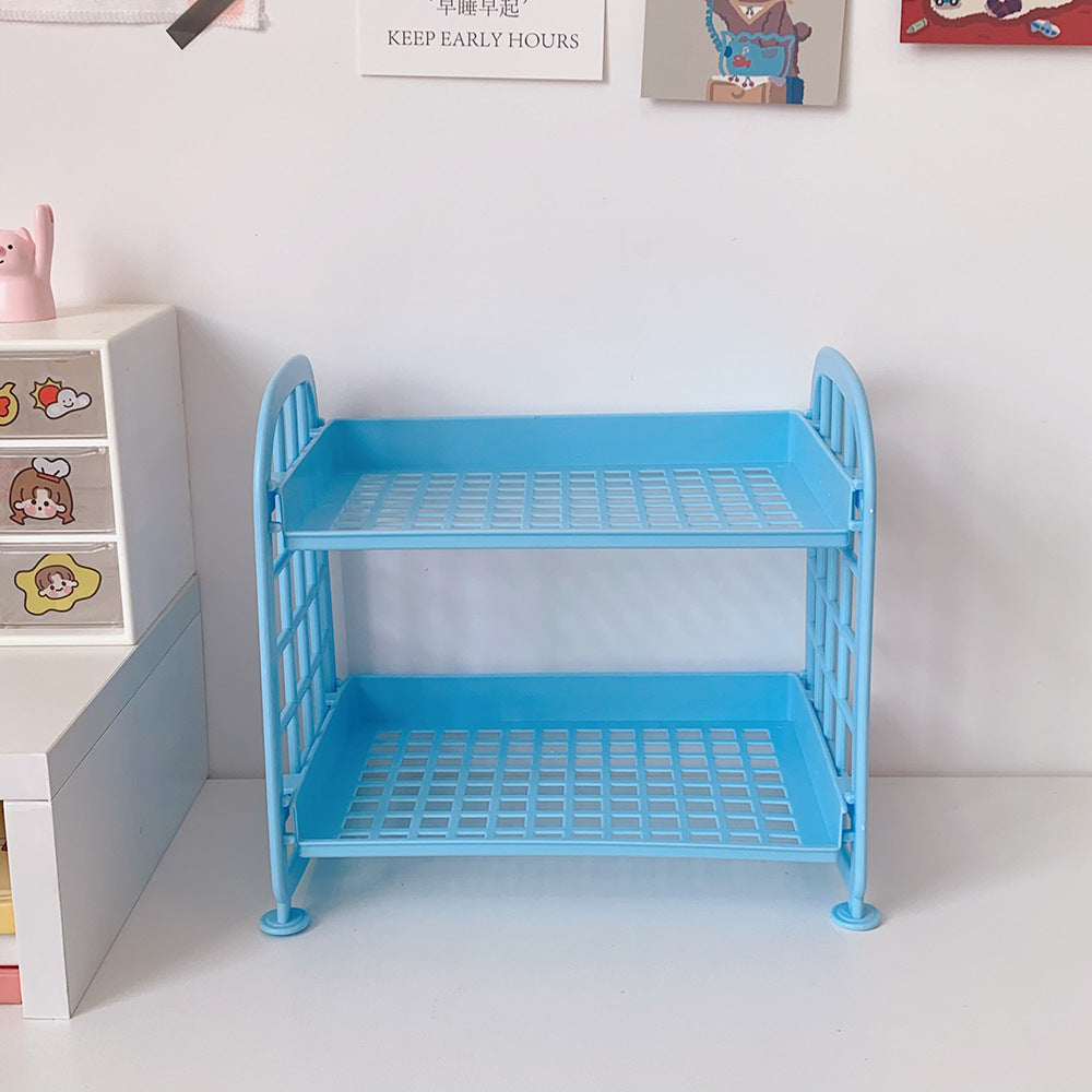 Double-Layer Desk Organizer Rack for Small Spaces