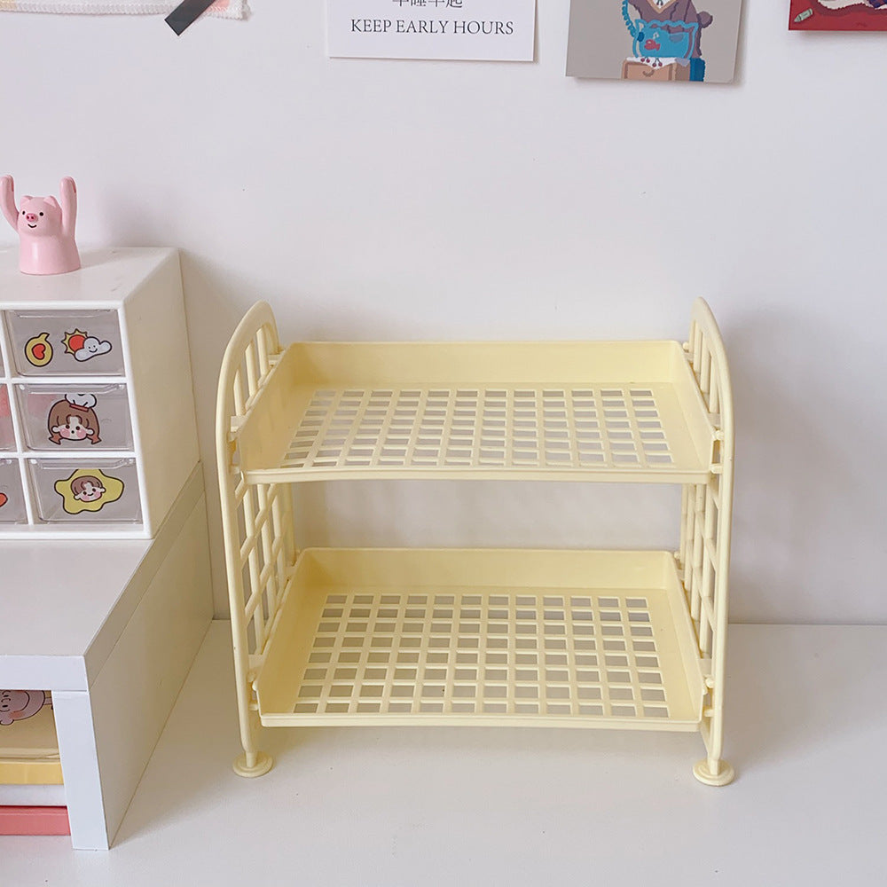 Double-Layer Desk Organizer Rack for Small Spaces