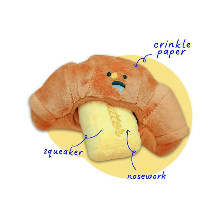 Dog Snuffle Toy Croissant Plush for Indoor Enrichment