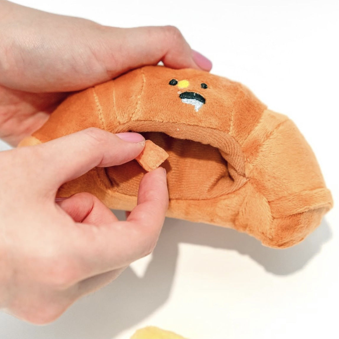 Dog Snuffle Toy Croissant Plush for Indoor Enrichment