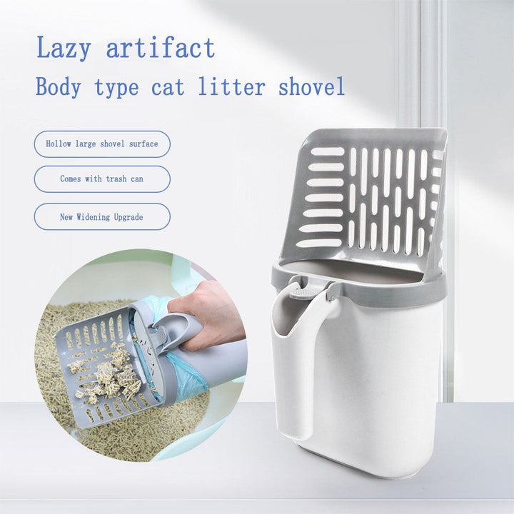 Cat Litter Scoop With Attached Large-Capacity Waste Bin