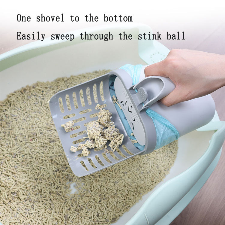 Cat Litter Scoop With Attached Large-Capacity Waste Bin