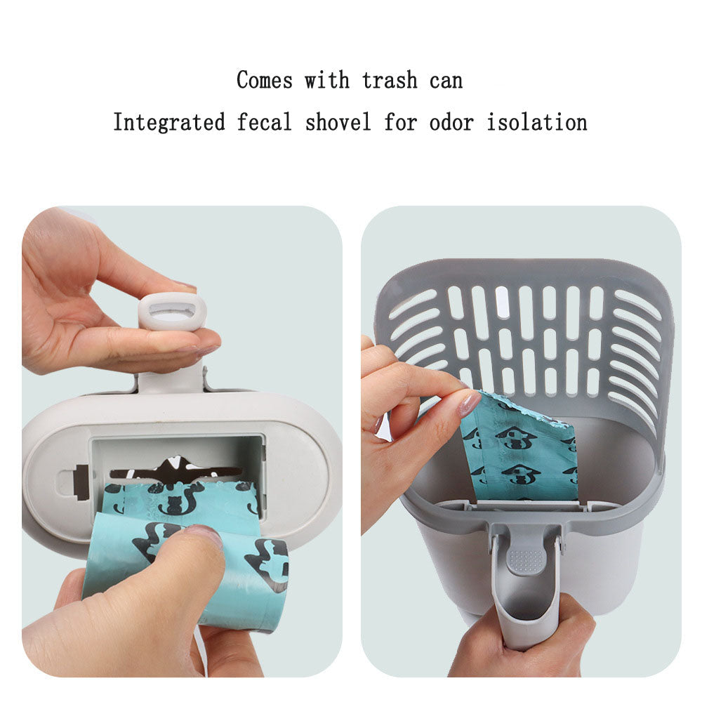 Cat Litter Scoop With Attached Large-Capacity Waste Bin