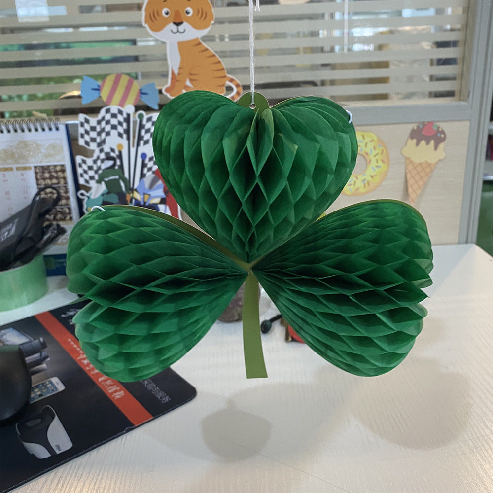 Irish Clover Honeycomb Ornament for St. Patrick’s Day