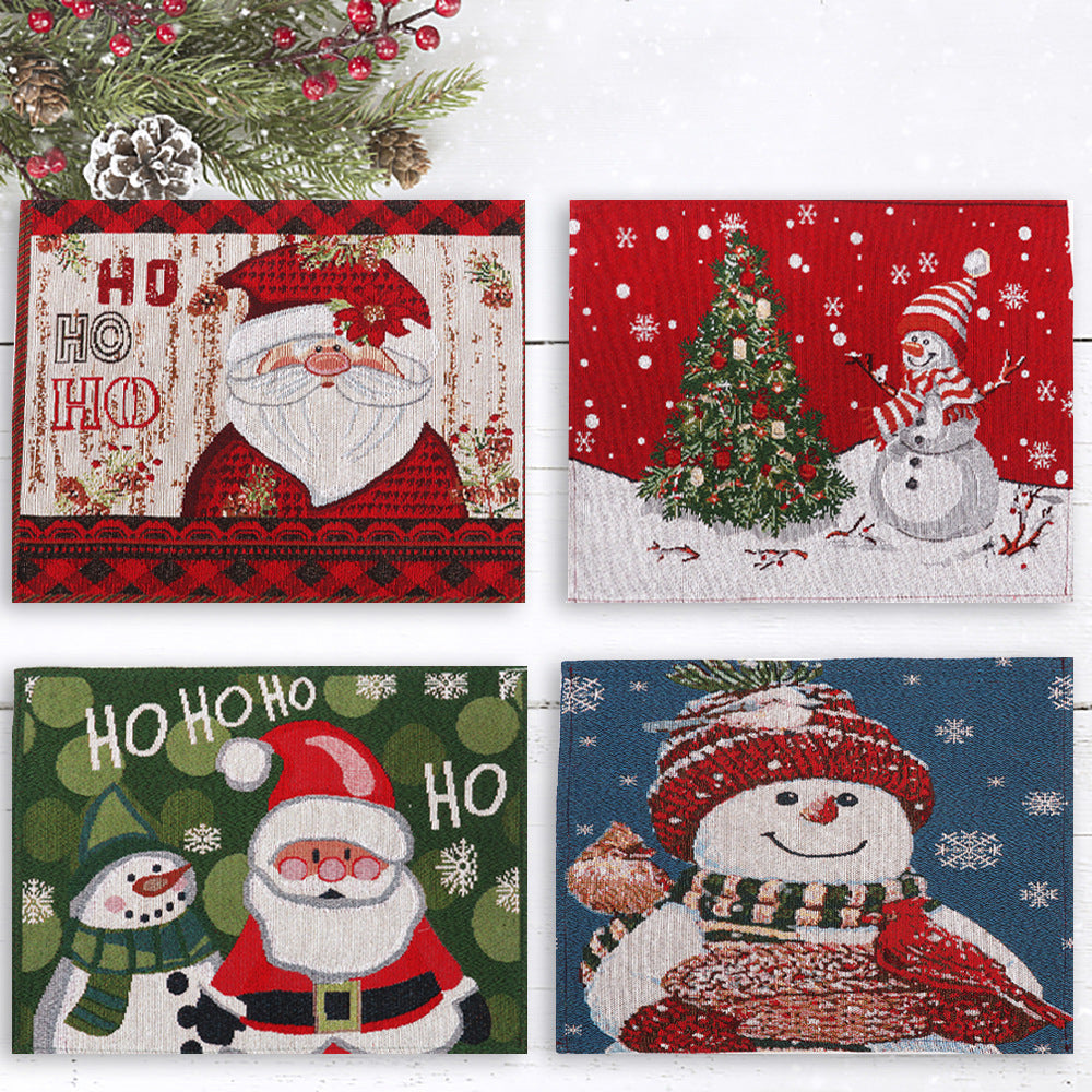 Knitted Christmas Placemat for Festive Table Decor