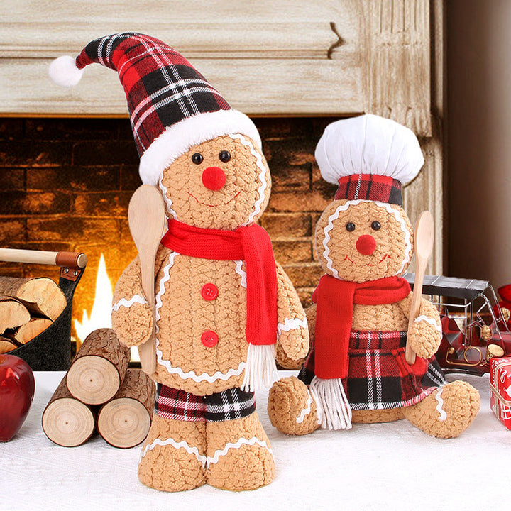 Christmas Gingerbread Doll Couple Holiday Mantel Decor