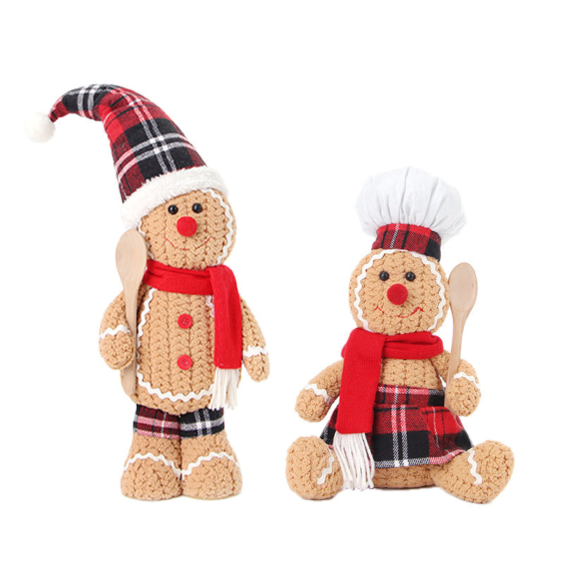 Christmas Gingerbread Doll Couple Holiday Mantel Decor