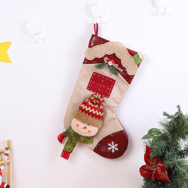 Large Christmas Stocking Gift Bag With Plush Character