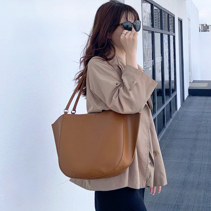 Leather-Look Women's Shoulder Bag for Daily Essentials