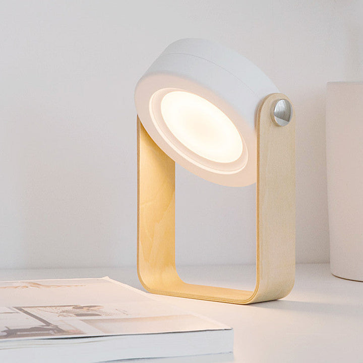 Folding Wooden-Handle LED Lantern Lamp for Bedside Reading