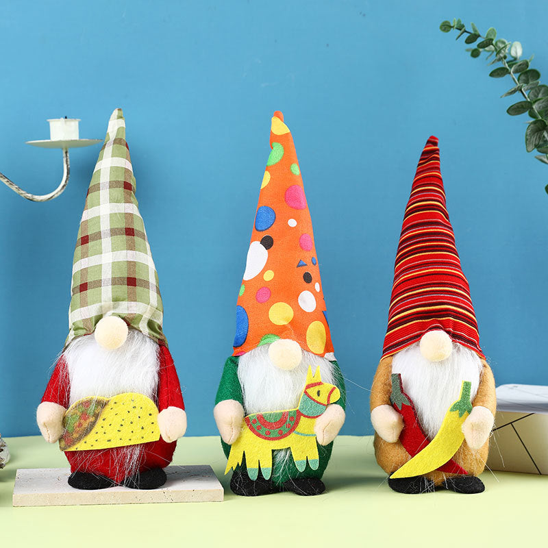 Faceless Gnome Dolls — Colorful Fiesta Tabletop Decor
