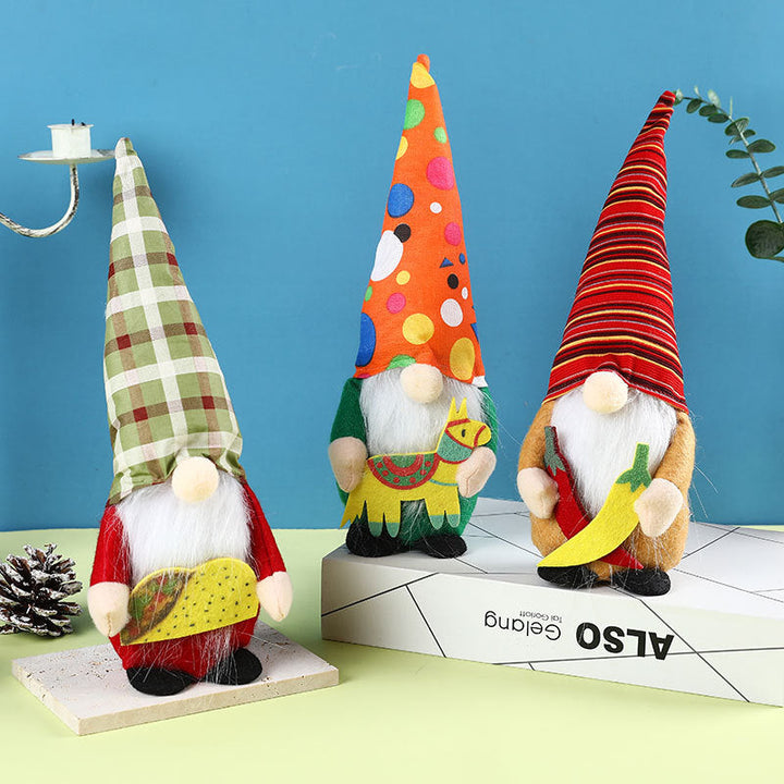 Faceless Gnome Dolls — Colorful Fiesta Tabletop Decor